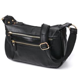 Придбати - Кожаная женская сумка Vintage 20686 Черный, image , характеристики, відгуки