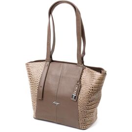 Придбати Стильна сумка жіноча KARYA 20832 шкіряна Бежевий, image , характеристики, відгуки