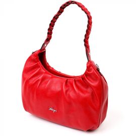 Придбати Яскрава жіноча сумка багет KARYA 20837 шкіряна Червоний, image , характеристики, відгуки