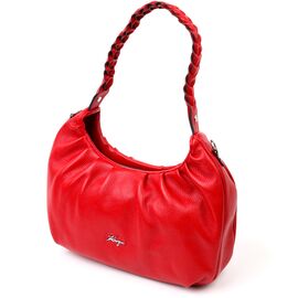 Придбати - Яркая женская сумка багет KARYA 20837 кожаная Красный, image , характеристики, відгуки