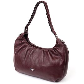 Придбати Красива сумка жіноча багет KARYA 20839 шкіряна Бордовий, image , характеристики, відгуки