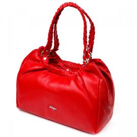 Придбати Яскрава сумка жіноча з ручками KARYA 20843 шкіряна Червоний, image , характеристики, відгуки