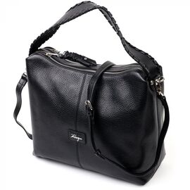 Придбати Велика жіноча шкіряна сумка KARYA 20862 Чорний, image , характеристики, відгуки