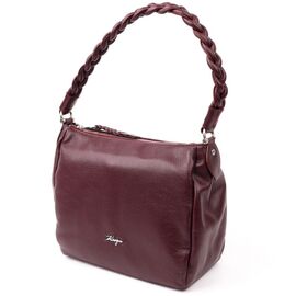 Придбати Стильна сумка жіноча KARYA 20869 шкіряна Бордовий, image , характеристики, відгуки