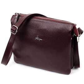 Придбати Стильна сумка жіноча на плече KARYA 20883 шкіряна Бордовий, image , характеристики, відгуки