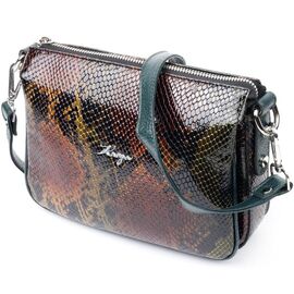 Купить Фактурная женская сумка на плечо KARYA 20885 кожаная Зеленый, фото , характеристики, отзывы