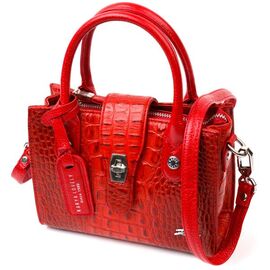 Придбати Яскрава маленька сумка жіноча KARYA 20893 шкіряна Червоний, image , характеристики, відгуки