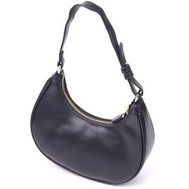 Купити Модная женская сумка-хобо из натуральной гладкой кожи 21288 Vintage Черная, image , характеристики, відгуки