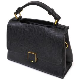 Придбати - Женская стильная сумка из натуральной кожи 22074 Vintage Черная, image , характеристики, відгуки