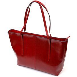 Придбати Містка сумка шоппер із натуральної шкіри 22076 Vintage Бордова, image , характеристики, відгуки