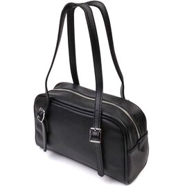 Придбати Цікава сумка-клатч зі знімними ручками з натуральної шкіри 22078 Vintage Чорна, image , характеристики, відгуки