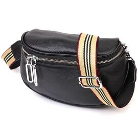 Придбати - Полукруглая сумка через плечо из натуральной кожи 22079 Vintage Черная, image , характеристики, відгуки