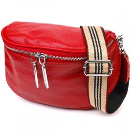 Придбати - Жіноча напівкругла сумка через плече з натуральної шкіри 22081 Vintage Червона, image , характеристики, відгуки
