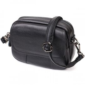 Придбати - Каркасная женская сумка из натуральной кожи 22083 Vintage Черная, image , характеристики, відгуки