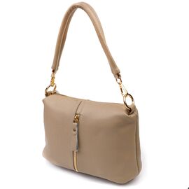 Купить - Практичная женская сумка через плечо из натуральной кожи 22084 Vintage Бежевая, фото , характеристики, отзывы
