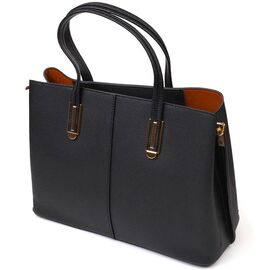 Купить Стильная сумка для деловой женщины из натуральной кожи 22085 Vintage Черная, фото , характеристики, отзывы