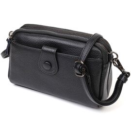 Придбати Цікава сумка-клатч у стильному дизайні з натуральної шкіри 22086 Vintage Чорна, image , характеристики, відгуки