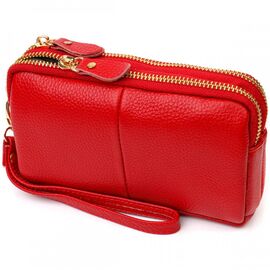 Придбати - Стильний жіночий клатч на два відділення з натуральної шкіри 22090 Vintage Червоний, image , характеристики, відгуки