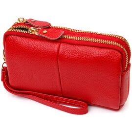 Придбати - Стильный женский клатч на два отделения из натуральной кожи 22090 Vintage Красный, image , характеристики, відгуки
