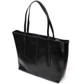 Купить - Функциональная сумка шоппер из натуральной кожи 22095 Vintage Черная, фото , характеристики, отзывы