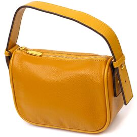 Купить - Красивая сумка на плечо кросс-боди из натуральной кожи 22100 Vintage Желтая, фото , характеристики, отзывы