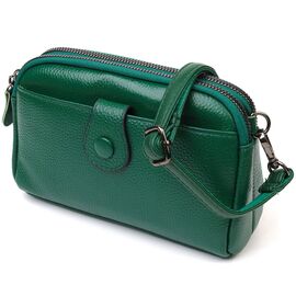 Придбати - Сумка-клатч в оригинальном дизайне из натуральной кожи 22101 Vintage Зеленая, image , характеристики, відгуки