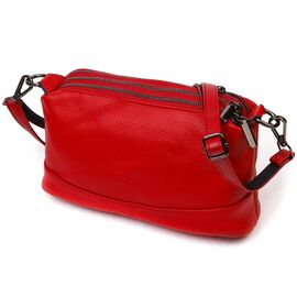 Придбати Яскрава сумка на три відділення з натуральної шкіри 22102 Vintage Червона, image , характеристики, відгуки
