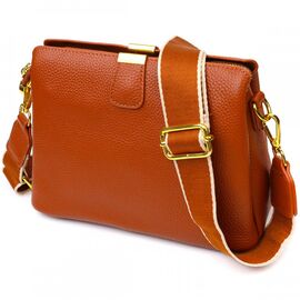 Придбати Стильна жіноча сумка на три відділення з натуральної шкіри 22105 Vintage Руда, image , характеристики, відгуки