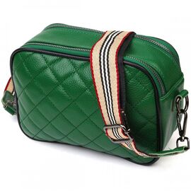 Придбати - Женская прямоугольная сумка кросс-боди из натуральной кожи 22113 Vintage Зеленая, image , характеристики, відгуки