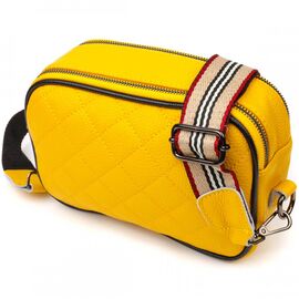 Придбати Прямокутна жіноча сумка крос-боді з натуральної шкіри 22114 Vintage Жовта, image , характеристики, відгуки