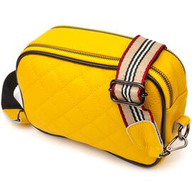 Купить - Прямоугольная женская сумка кросс-боди из натуральной кожи 22114 Vintage Желтая, фото , характеристики, отзывы