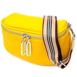 Придбати Яскрава жіноча сумка через плече з натуральної шкіри 22116 Vintage Жовта, image , характеристики, відгуки