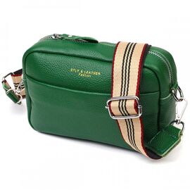 Придбати - Современная женская сумка на плечо из натуральной кожи 22120 Vintage Зеленая, image , характеристики, відгуки