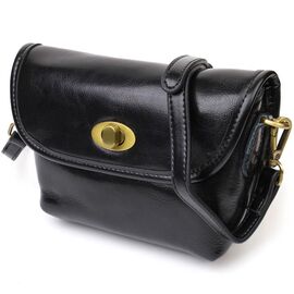 Придбати - Идеальная сумка кросс-боди из натуральной кожи 22132 Vintage Черная, image , характеристики, відгуки