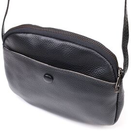 Купить - Удобная женская сумка через плечо из натуральной кожи 22133 Vintage Черная, фото , характеристики, отзывы