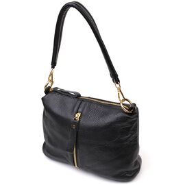 Придбати - Интересная сумка через плечо из натуральной кожи 22135 Vintage Черная, image , характеристики, відгуки