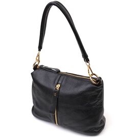 Купить Интересная сумка через плечо из натуральной кожи 22135 Vintage Черная, фото , характеристики, отзывы