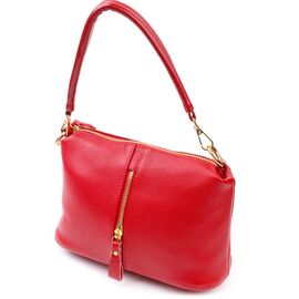 Придбати Жіноча яскрава сумка через плече з натуральної шкіри 22136 Vintage Червона, image , характеристики, відгуки