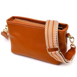 Купить - Красивая небольшая сумка на плечо из натуральной кожи 22139 Vintage Рыжая, фото , характеристики, отзывы