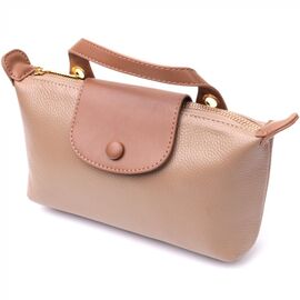 Придбати Ідеальна сумка жіноча з цікавим клапаном з натуральної шкіри Vintage 22251 Бежева, image , характеристики, відгуки