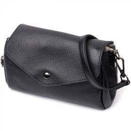 Купить Женская кожаная сумка с треугольным клапаном Vintage 22254 Черная, фото , характеристики, отзывы