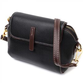 Придбати Компактна жіноча сумка з натуральної шкіри Vintage 22265 Чорна, image , характеристики, відгуки