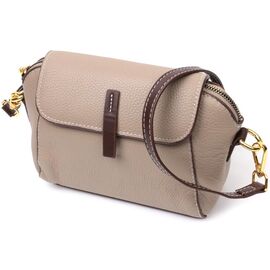 Придбати Стильна жіноча компактна сумка з натуральної шкіри Vintage 22267 Бежева, image , характеристики, відгуки