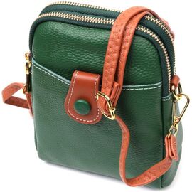 Придбати Невелика сумка трапеція для жінок з натуральної шкіри Vintage 22268 Зелена, image , характеристики, відгуки