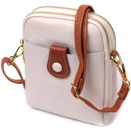 Придбати - Стильна сумка трапеція для жінок із натуральної шкіри Vintage 22270 Біла, image , характеристики, відгуки