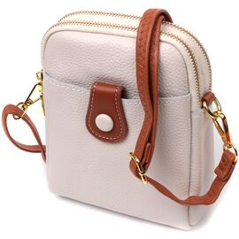 Придбати - Стильная сумка трапеция для женщин из натуральной кожи Vintage 22270 Белая, image , характеристики, відгуки