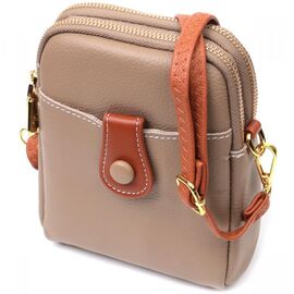 Купить Современная сумка трапеция для женщин из натуральной кожи Vintage 22271 Бежевая, фото , характеристики, отзывы