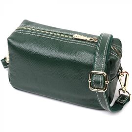 Придбати Універсальна сумка для жінок з двома ременями з натуральної шкіри Vintage 22277 Зелений, image , характеристики, відгуки