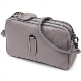 Купить Сумка женская на два отделения из натуральной кожи Vintage 22278 Серая, фото , характеристики, отзывы