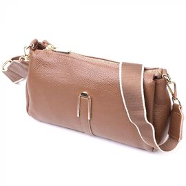 Придбати Жіноча стильна сумка через плече з натуральної шкіри Vintage 22288 Бежева, image , характеристики, відгуки